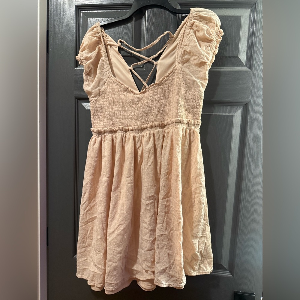 Altar'd State Cream Dress with Crisscross Back